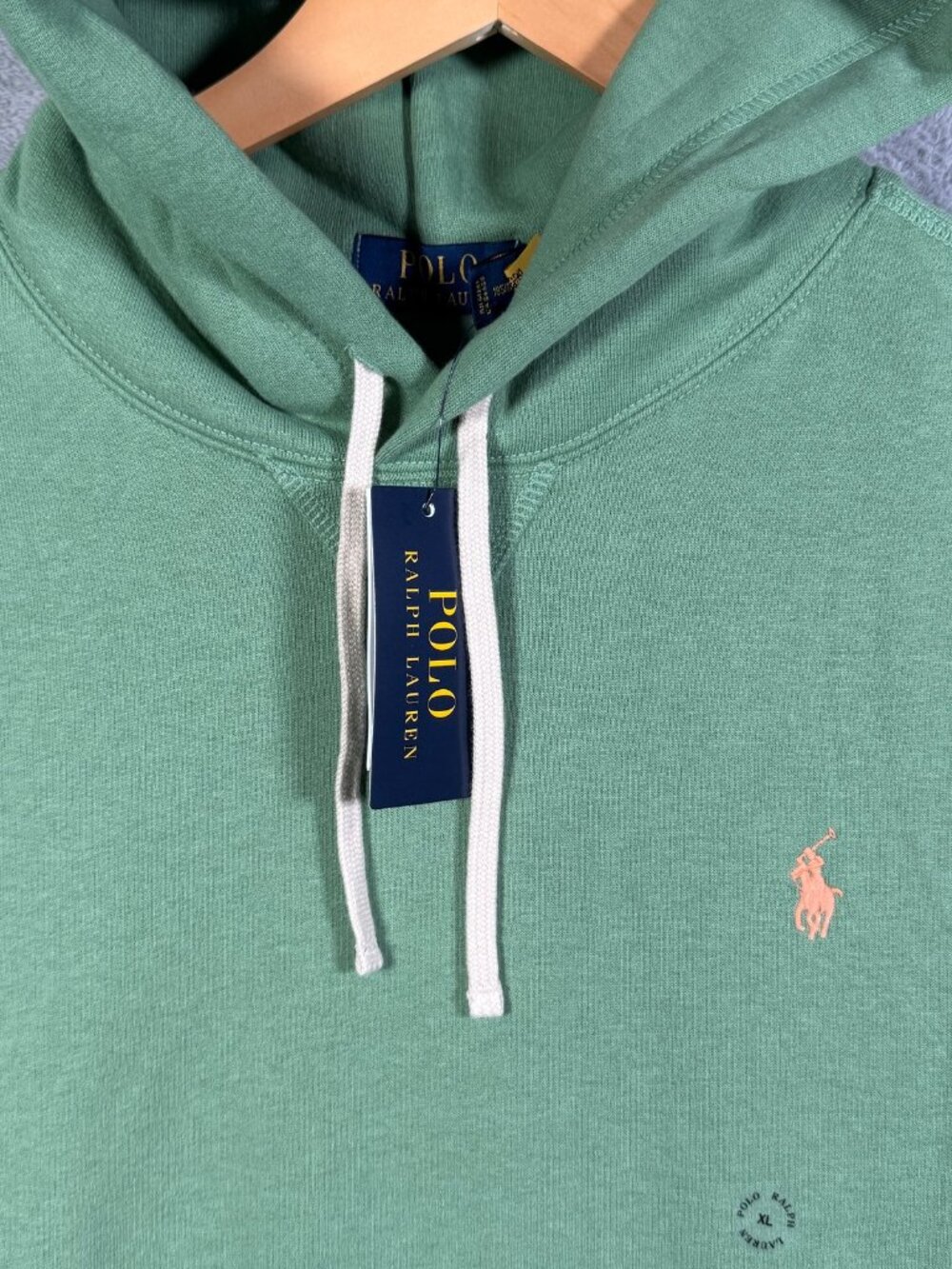 Polo Ralph Lauren Hoodie Mens XL Green The RL Fleece Pullover Pony Sweatshirt